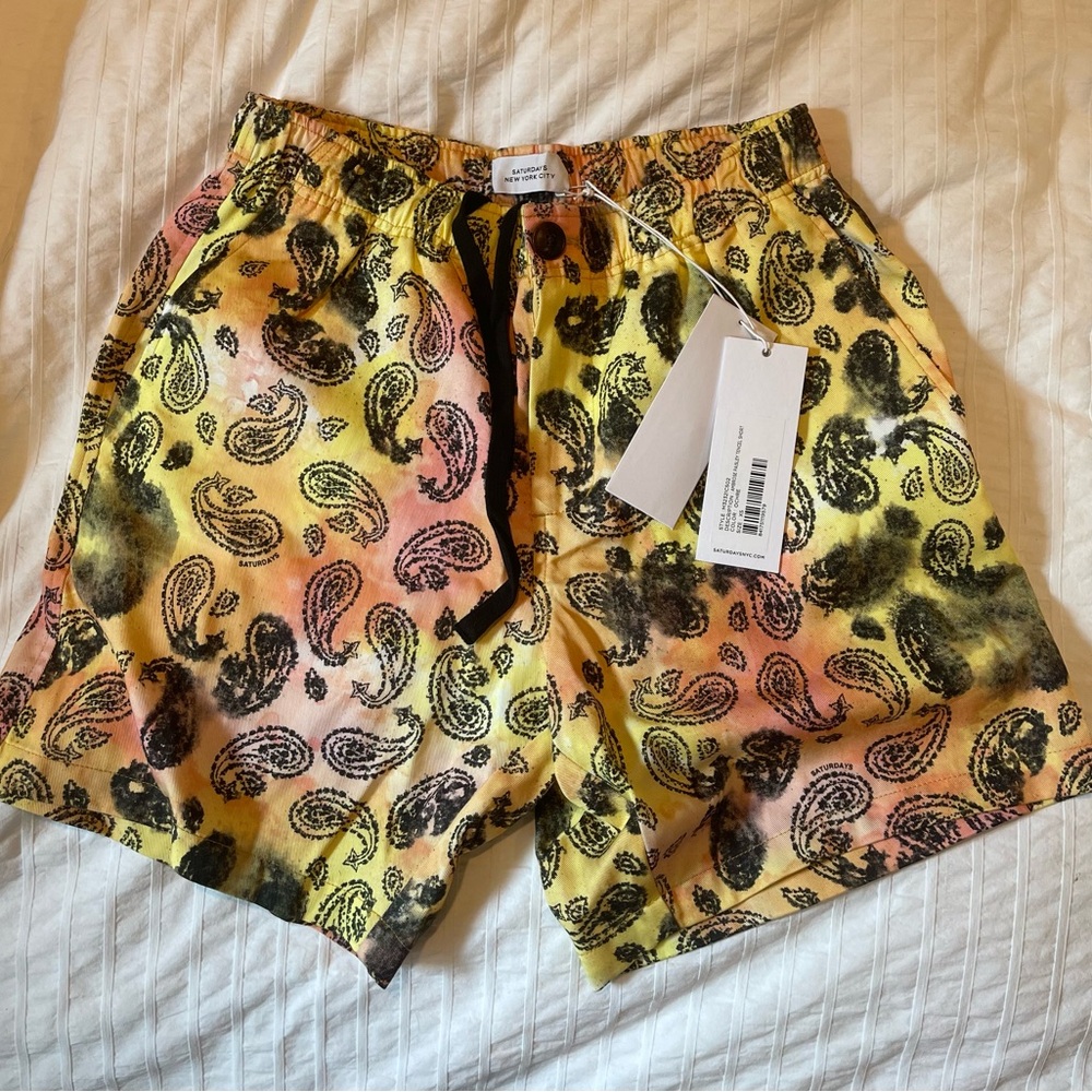 Saturdays New York City Ambrose Paisley Tencel Short, XS, NWT
